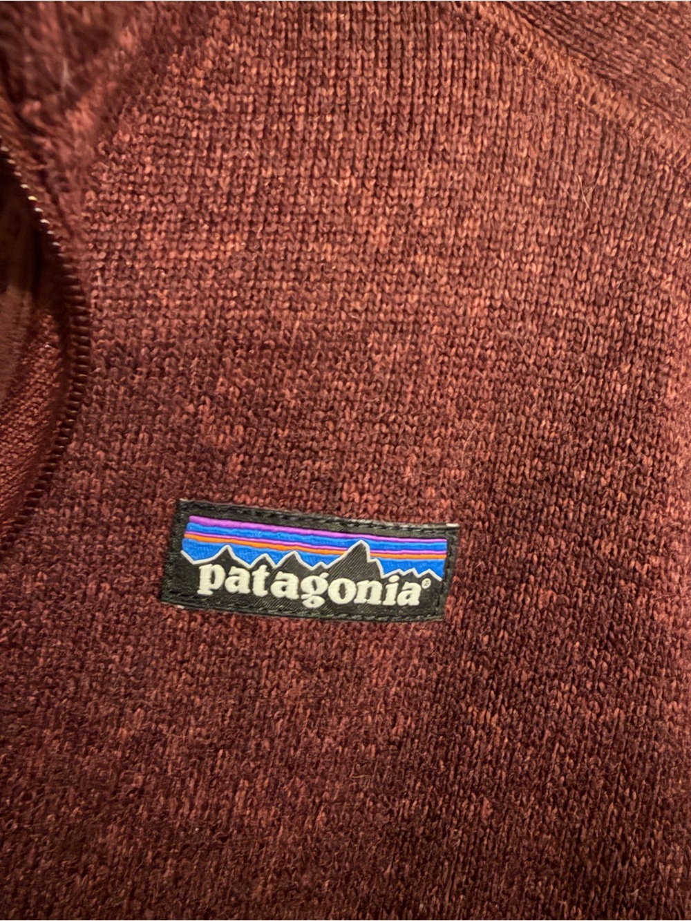 Patagonia Men's Zip-Up Fleece Sweater - Burgundy - Picture 4 of 9